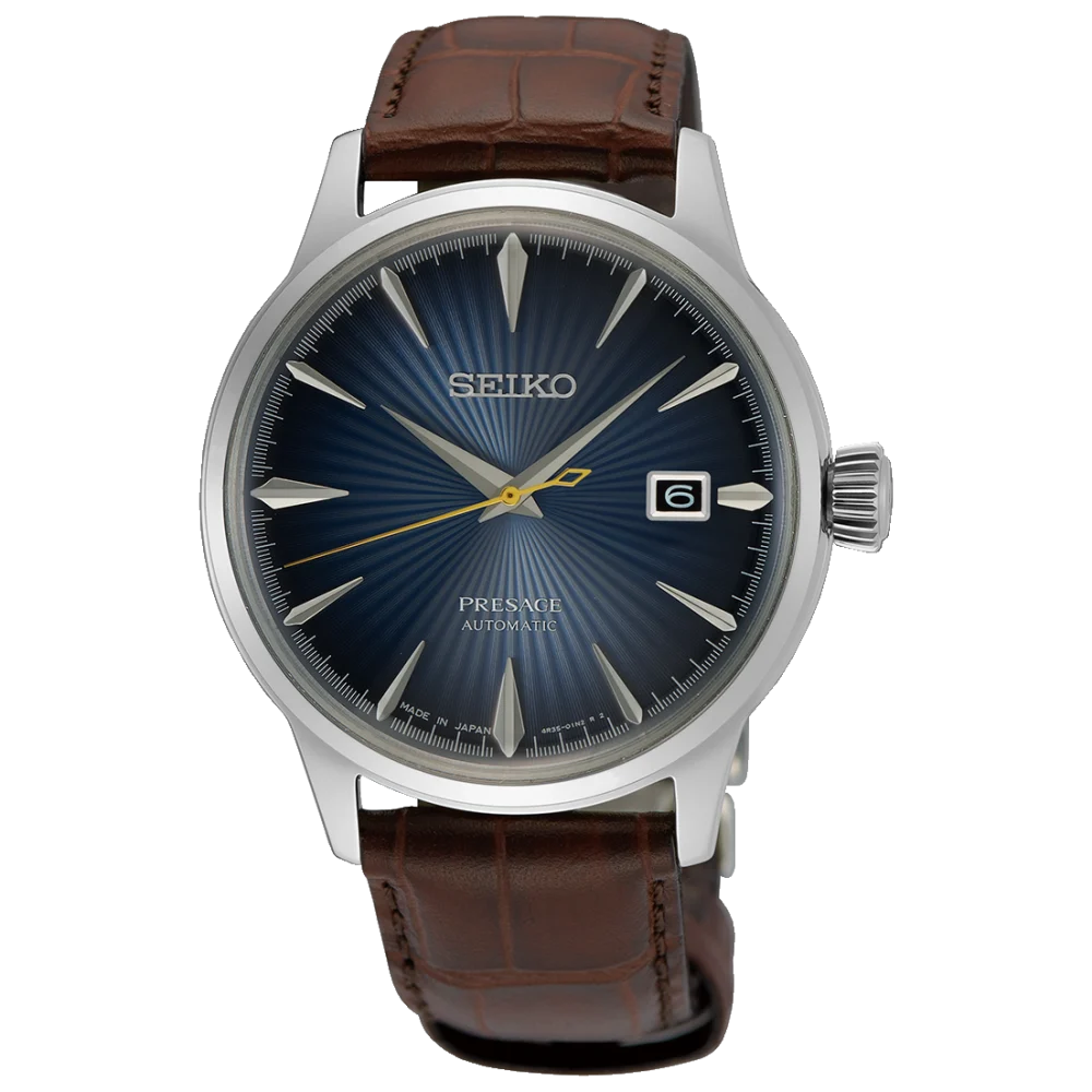 Seiko Presage Cocktail Time — montre automatique cadran nacré bleu nuit