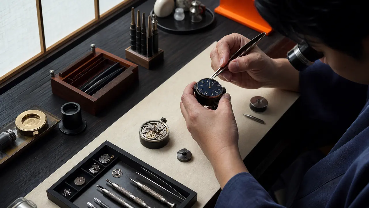 Atelier japonais de précision consacré à l’assemblage d’une montre
