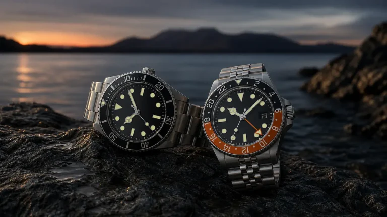 Montre de plongée générique avec lunette unidirectionnelle près de l’eau