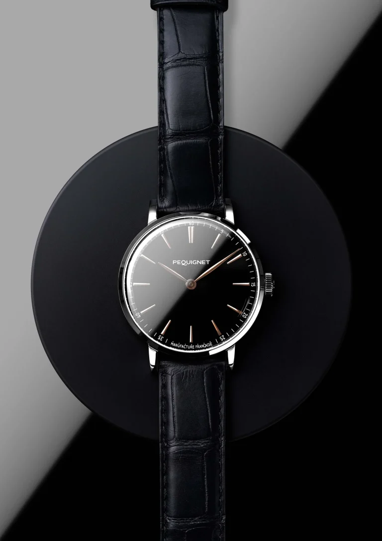 Pequignet Attitude Onyx : son cadran noir est taillé dans la pierre