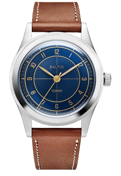Baltic HMS 002 Bleu Gilt automatique vue de face