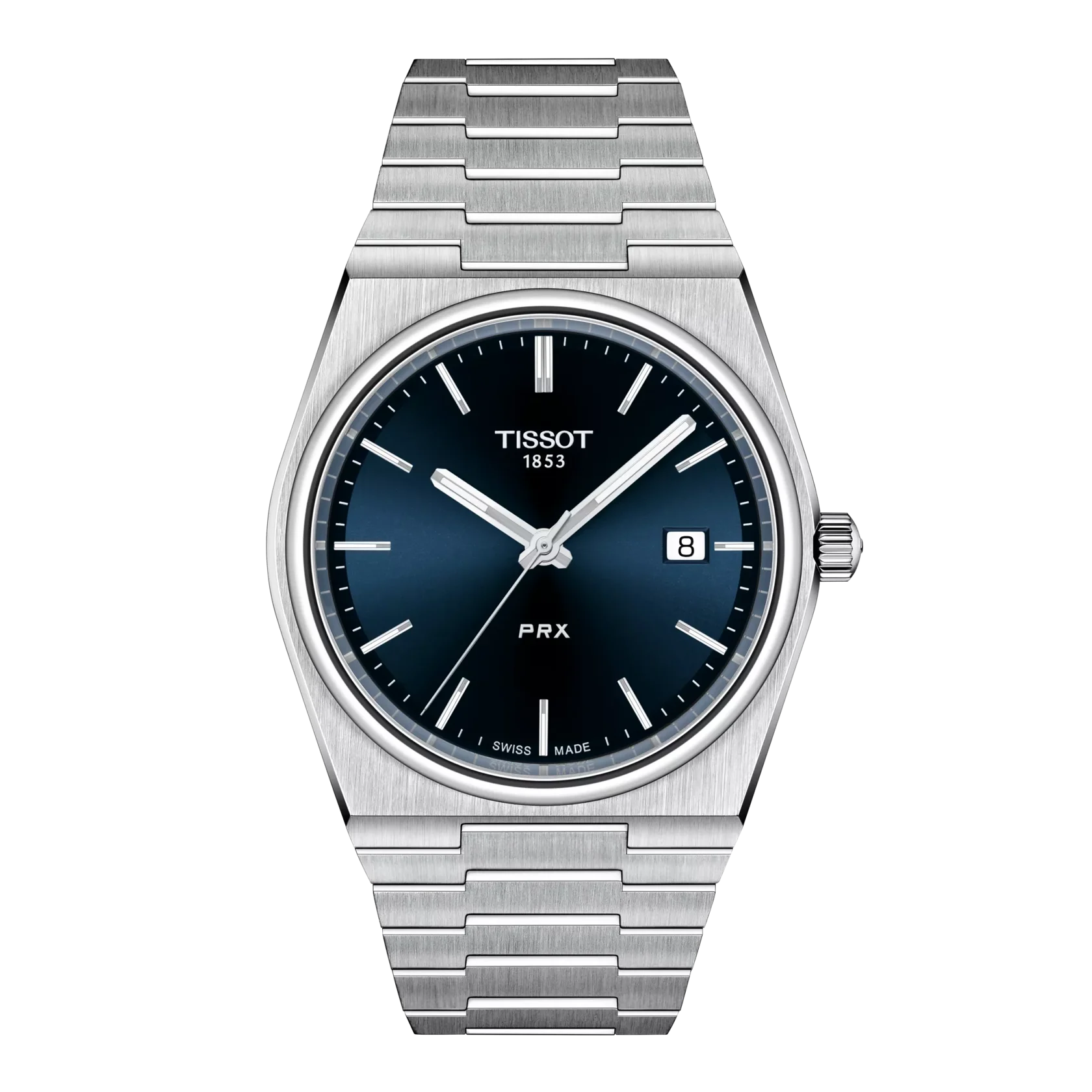 Tissot PRX Quartz 40 mm avec cadran bleu et bracelet intégré
