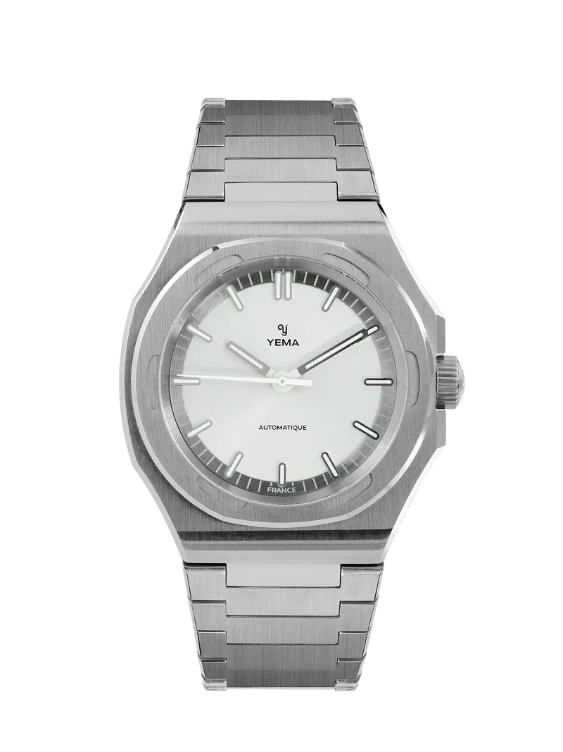 Yema Urban Traveller automatique cadran blanc avec bracelet acier intégré