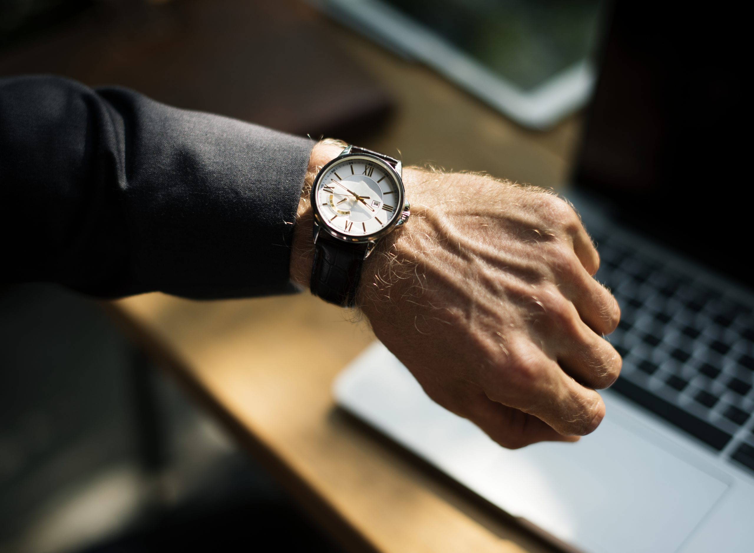 Montre portée pendant une session de travail