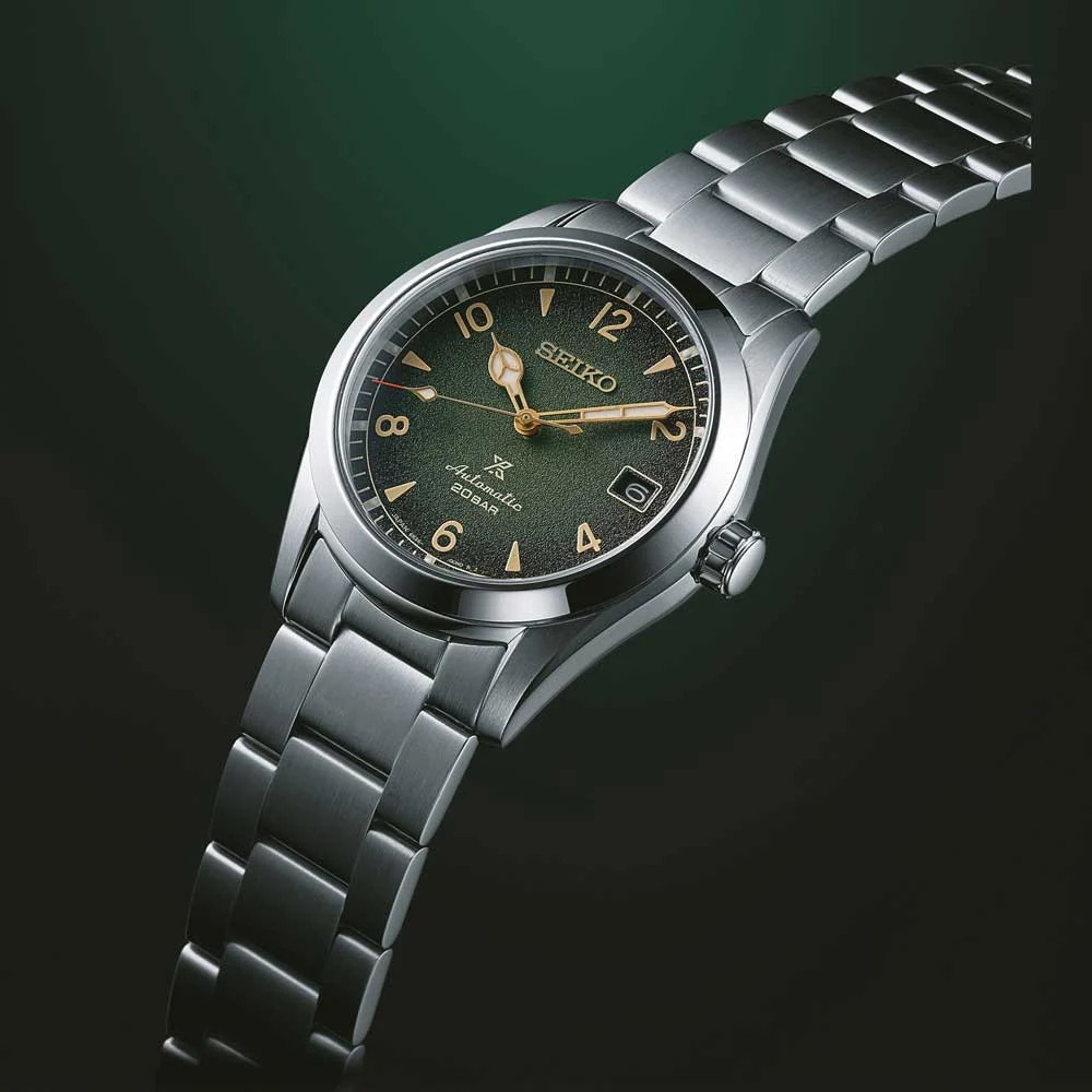 Seiko Prospex Alpinist automatique cadran vert avec bracelet acier
