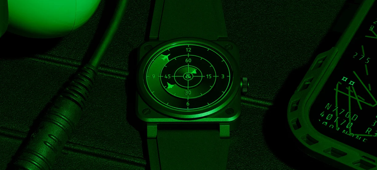 Bell & Ross remplace les aiguilles de sa nouvelle montre par trois avions sur un radar